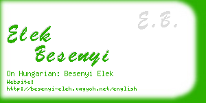 elek besenyi business card